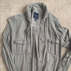 Green denim long sleeve